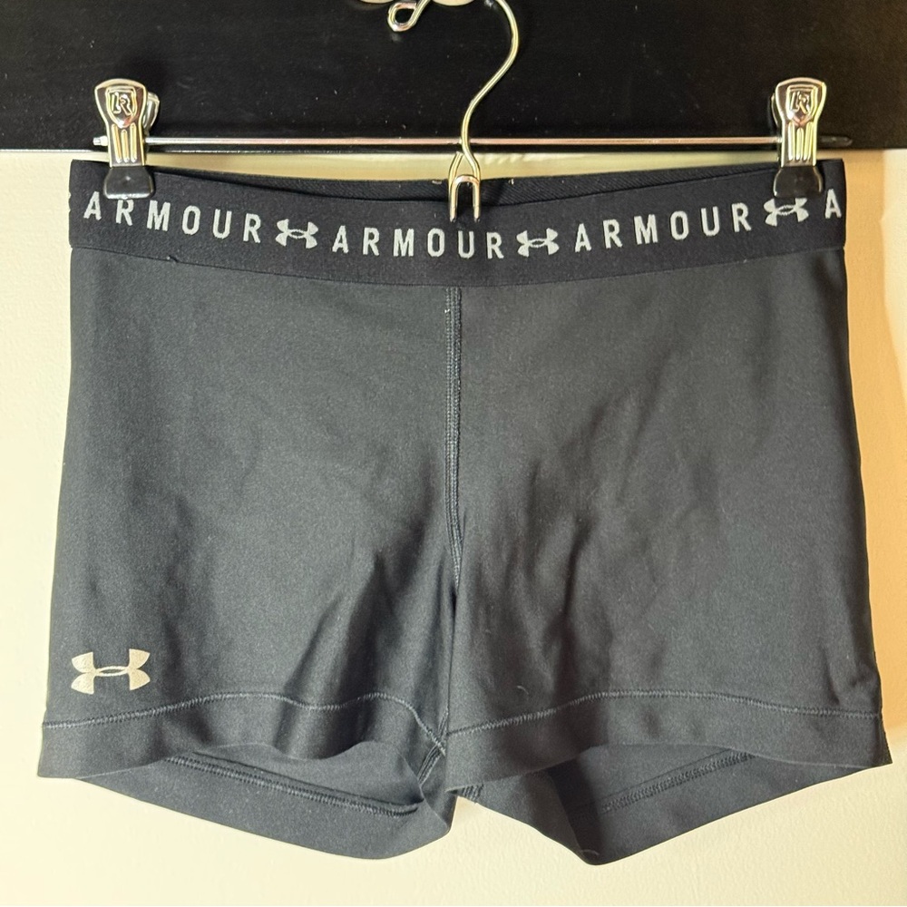 Under Armour Black Compression Spandex Shorts XC Track Heatgear Athletic M 3”